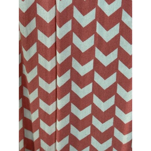 Women’s Summer Dress Orange White Chevron Pattern Slip On Dress Pockets Size (M) - Picture 5 of 16